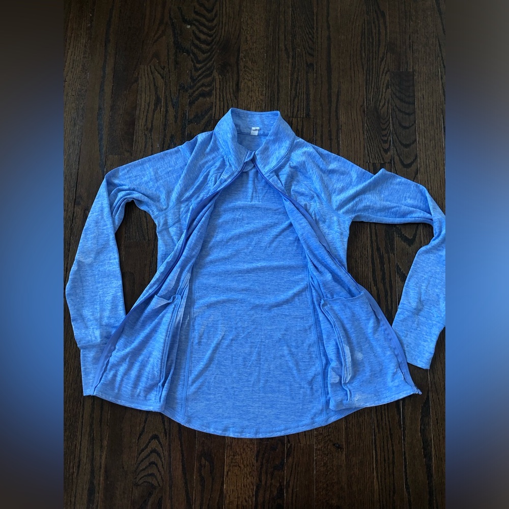 Ideology Women’s S Heathered Light Blue Full-Zip Collared Performance Jacket - Picture 9 of 12